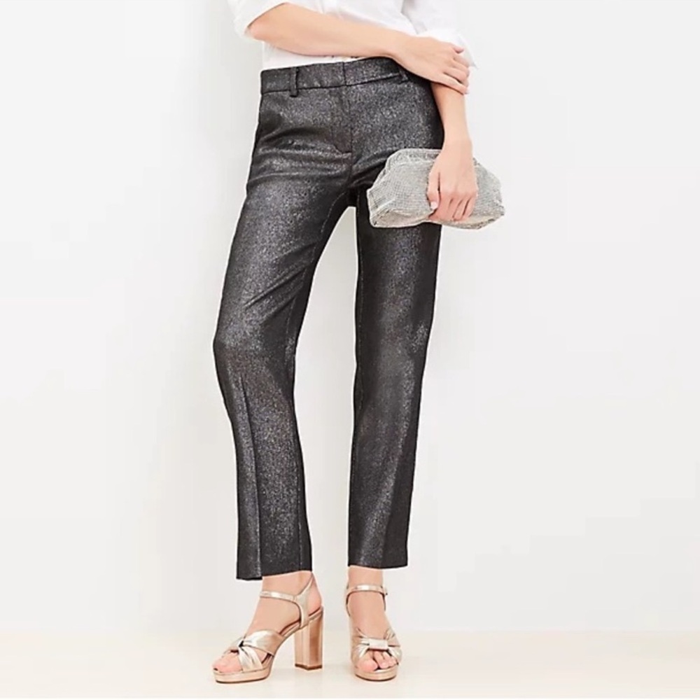 LOFT Riviera Slim Metallic Pants Size 8 NWOT